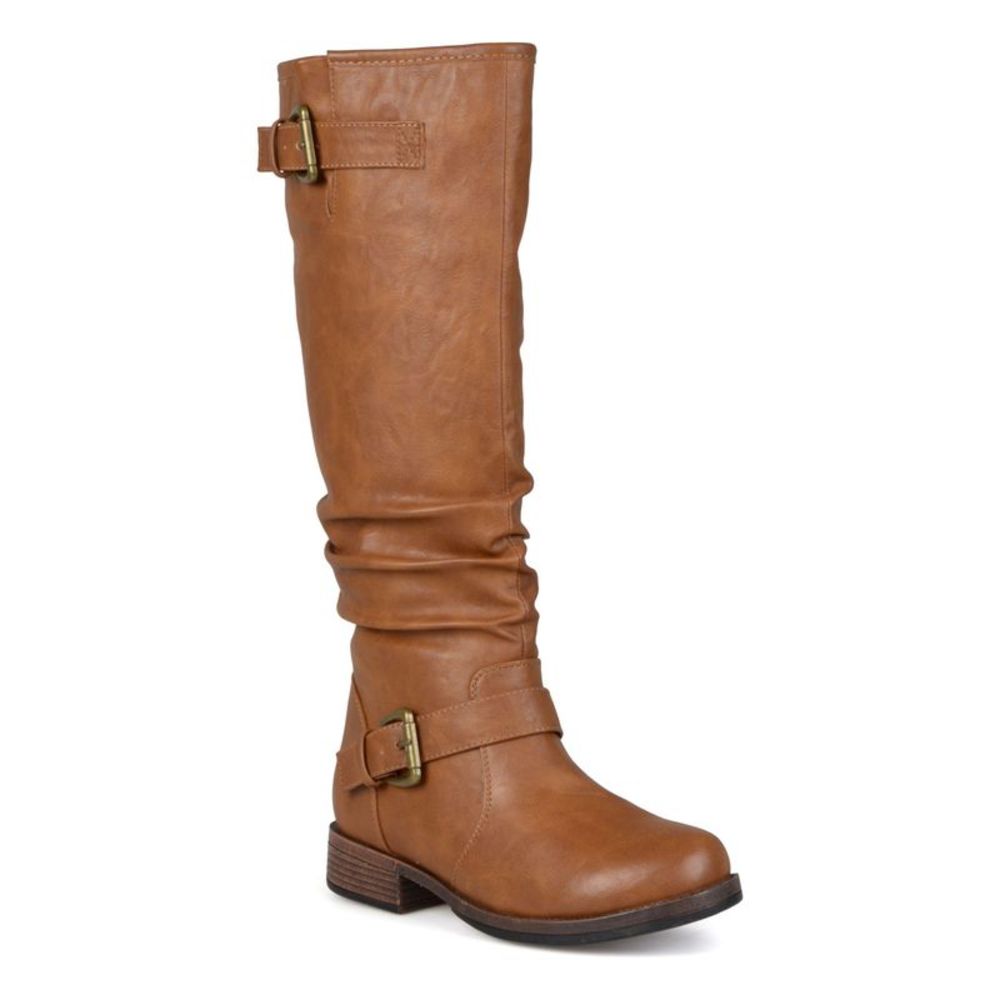 JOURNEE COLLECTION Womens Brown Stormy Round Toe Zip-Up Riding Boot 7.5 M WC